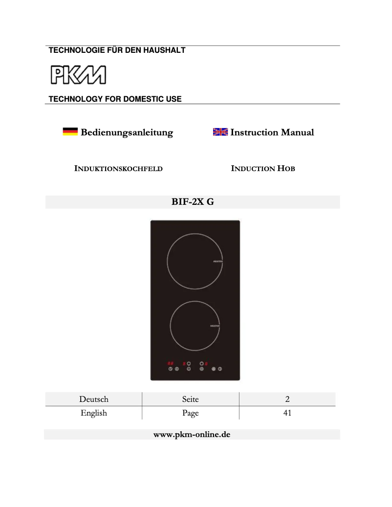 Imagen de la primera página del manual del dispositivo BIF-2X G