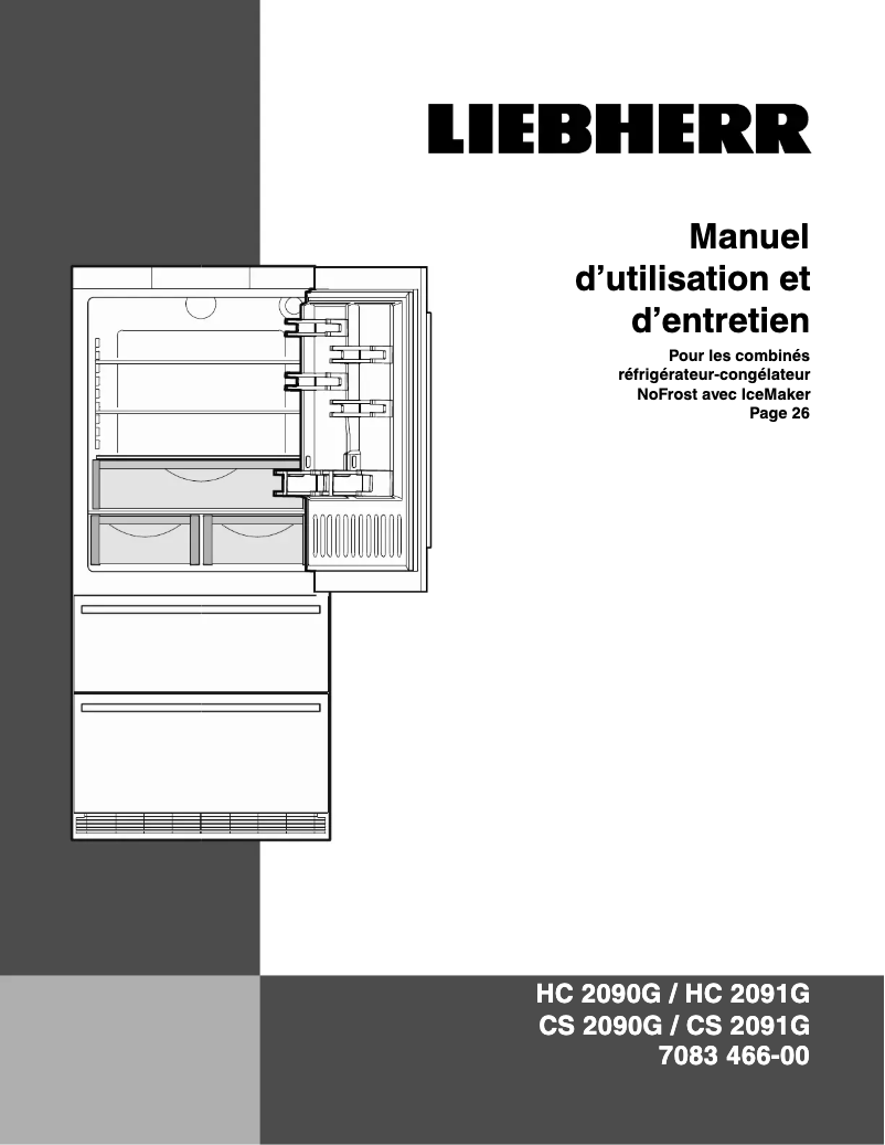 Page 1 de la notice Manuel utilisateur Liebherr CS 2090G