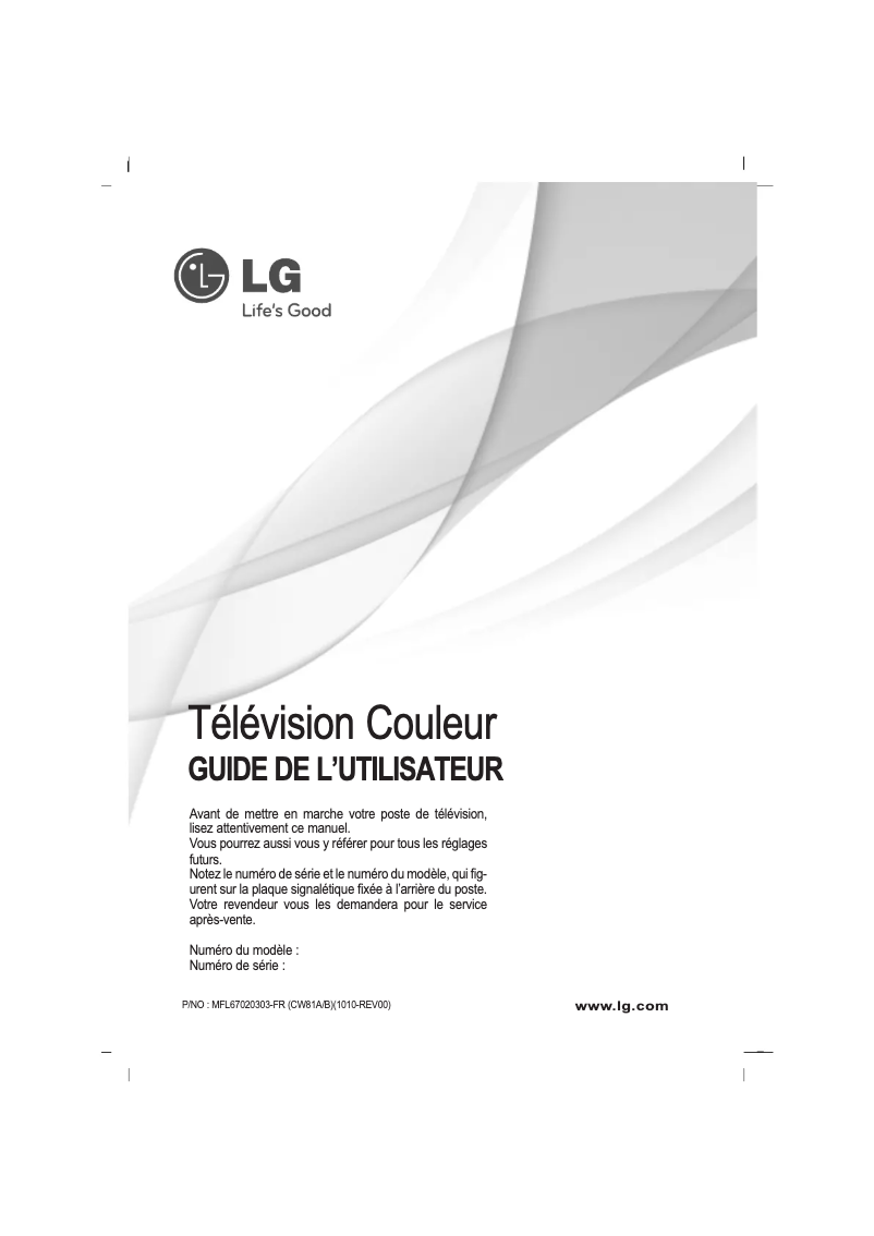 Page 1 de la notice Manuel utilisateur LG 21FU1RGX