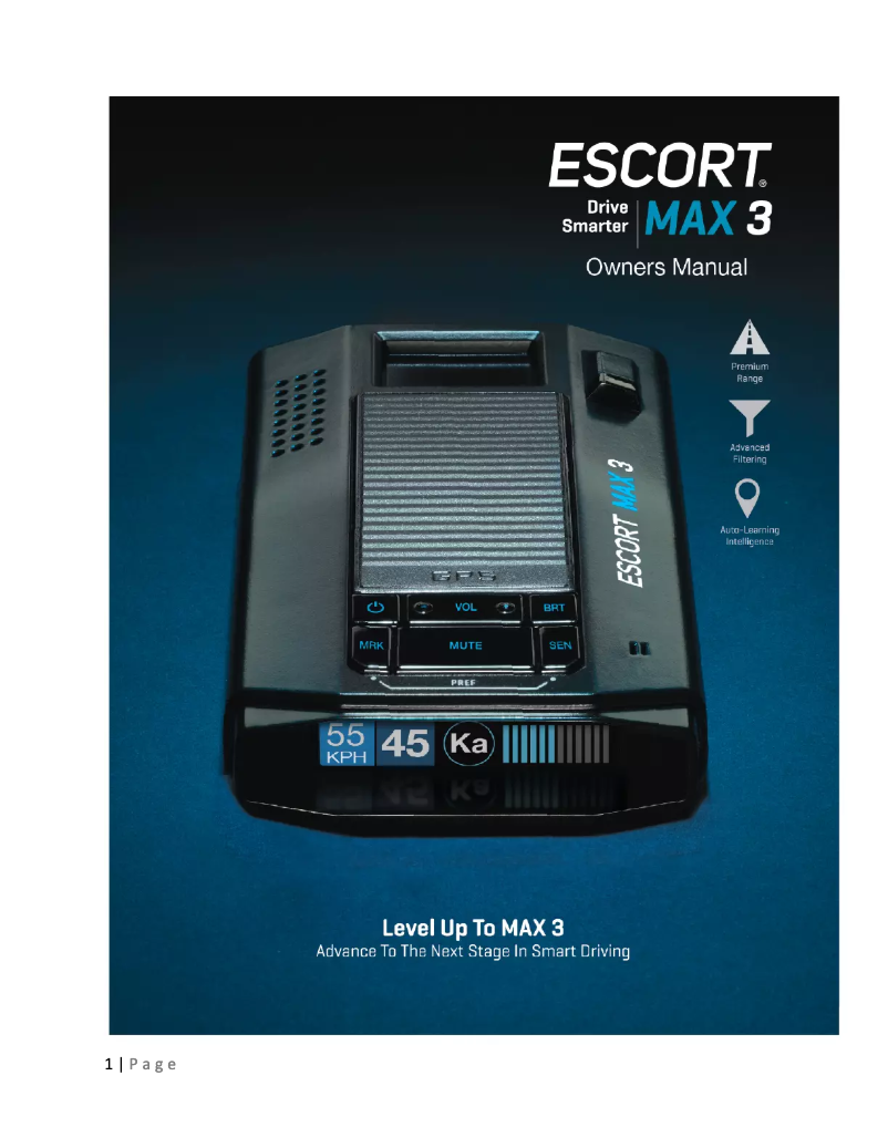 Page n°1 - Manuel utilisateur Escort MAX 3