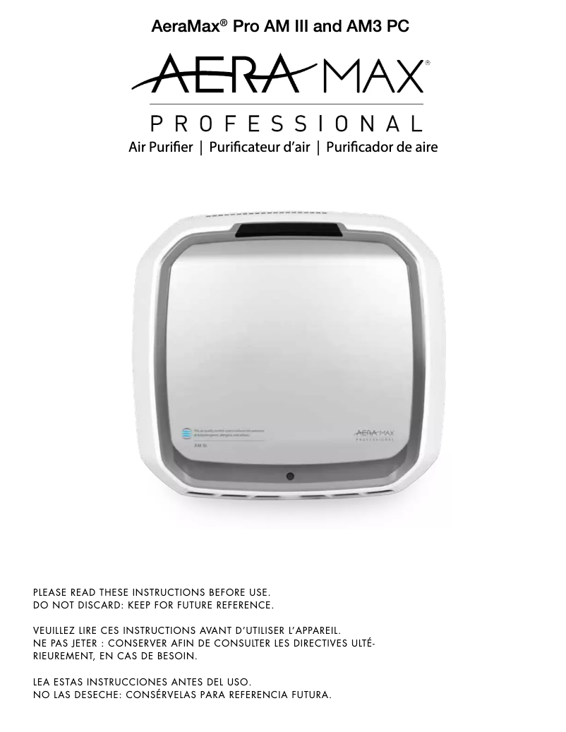 Página 1 del manual Manual de usuario AeraMax Pro AM 3 PC