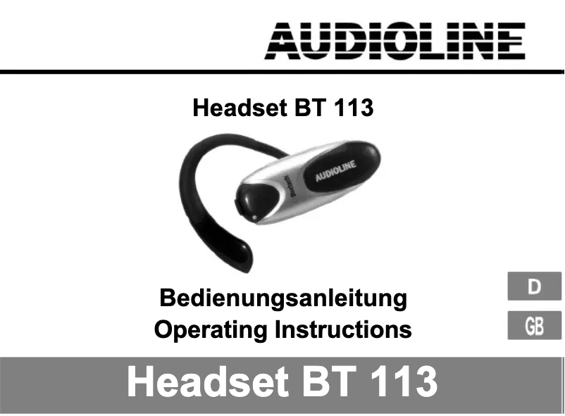 Image de la première page du manuel de l'appareil Headset BT 113