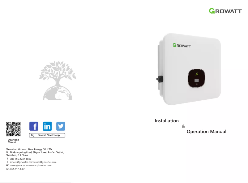 Page 1 de la notice Manuel utilisateur Growatt MOD 10KTL3-X