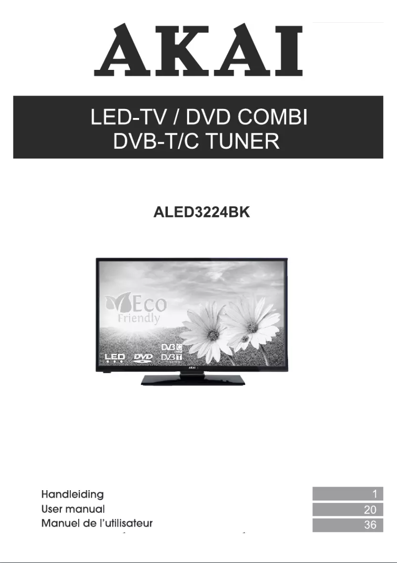 Page 1 de la notice Manuel utilisateur AKAI ALED3224BK