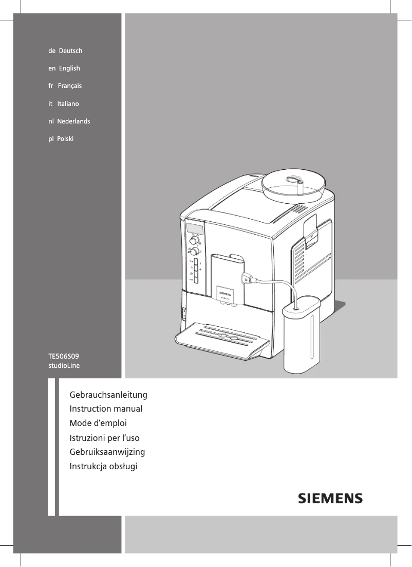 Page n°1 - Manuel utilisateur Siemens TE506S09