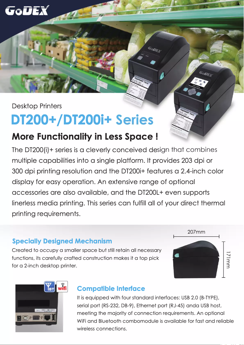 Page 1 de la notice Brochure Godex DT230+