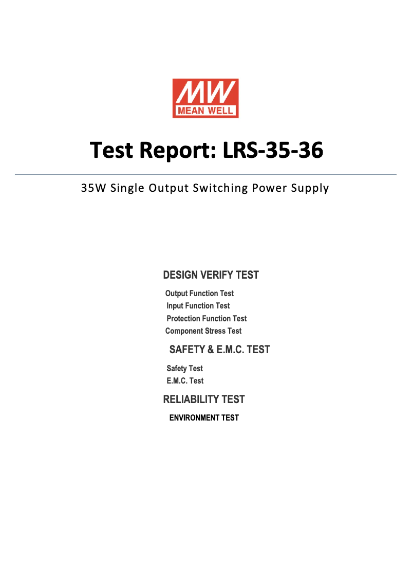 Page n°1 - Fiche technique Mean Well LRS-35-36