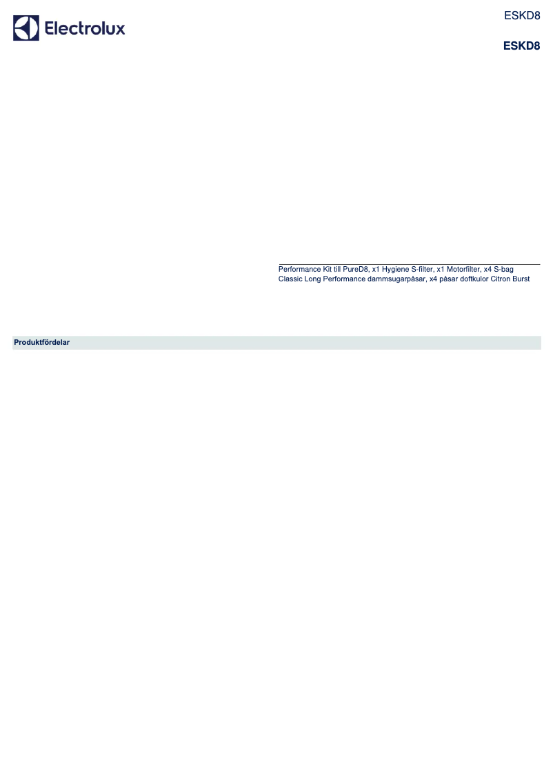 Page 1 de la notice Manuel utilisateur Electrolux ESKD8