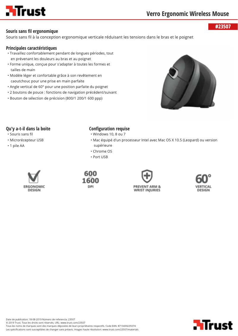 Page n°1 - Manuel utilisateur Trust Verro