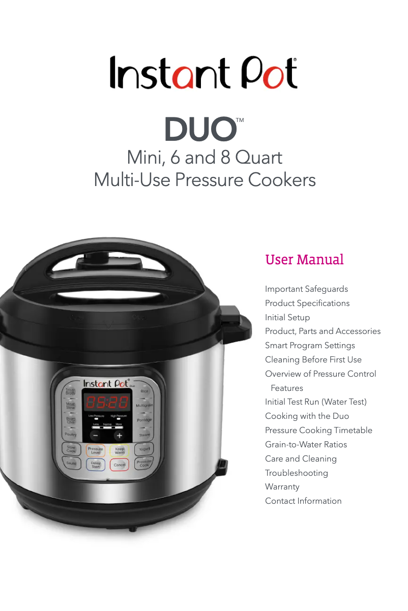 Página 1 del manual Manual de usuario Instant Pot Duo