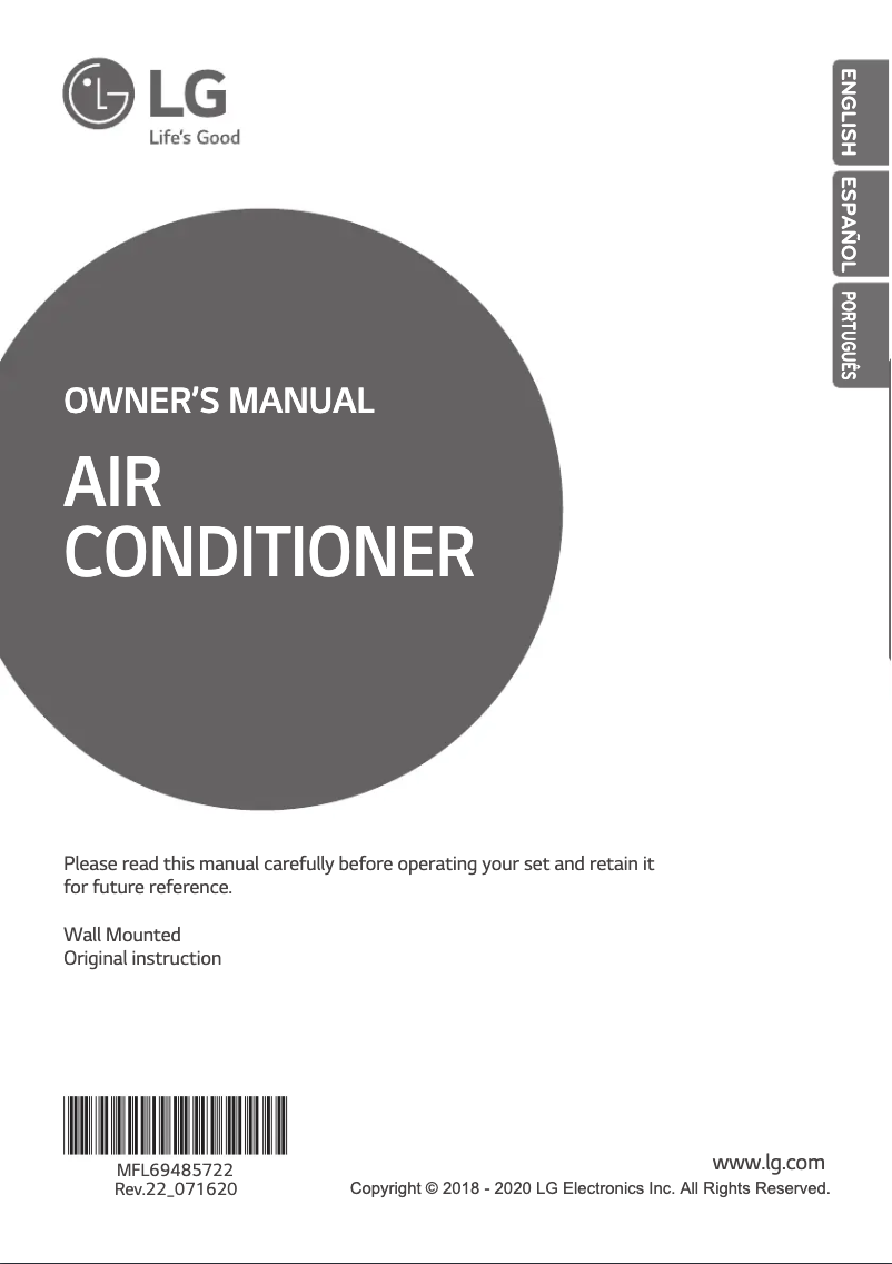 Page 1 de la notice Manuel utilisateur LG MULTI V ARNU12GSJN4