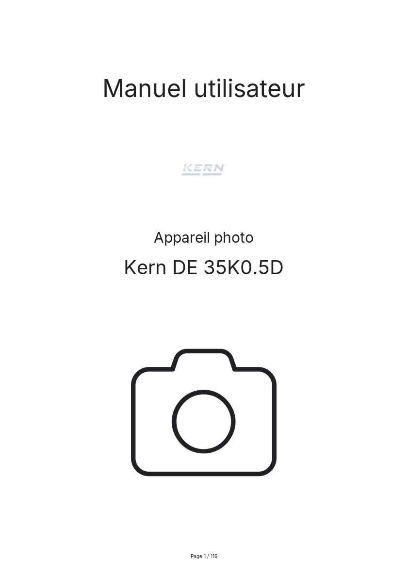 Image de la première page du manuel de l'appareil DE 35K0.5D