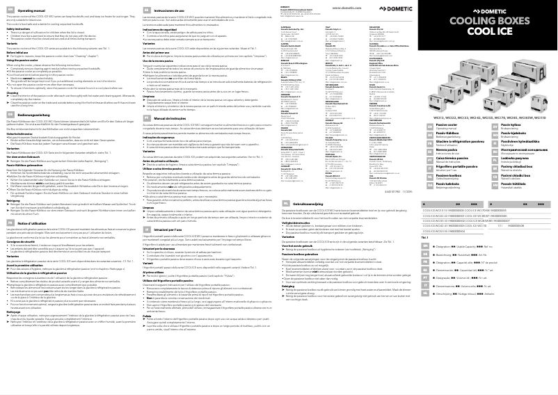 Image de la première page du manuel de l'appareil Cool-Ice WCI 70