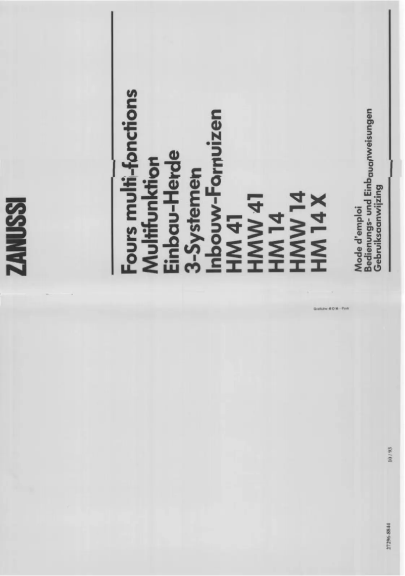 Page 1 de la notice Manuel utilisateur Zanussi HM41