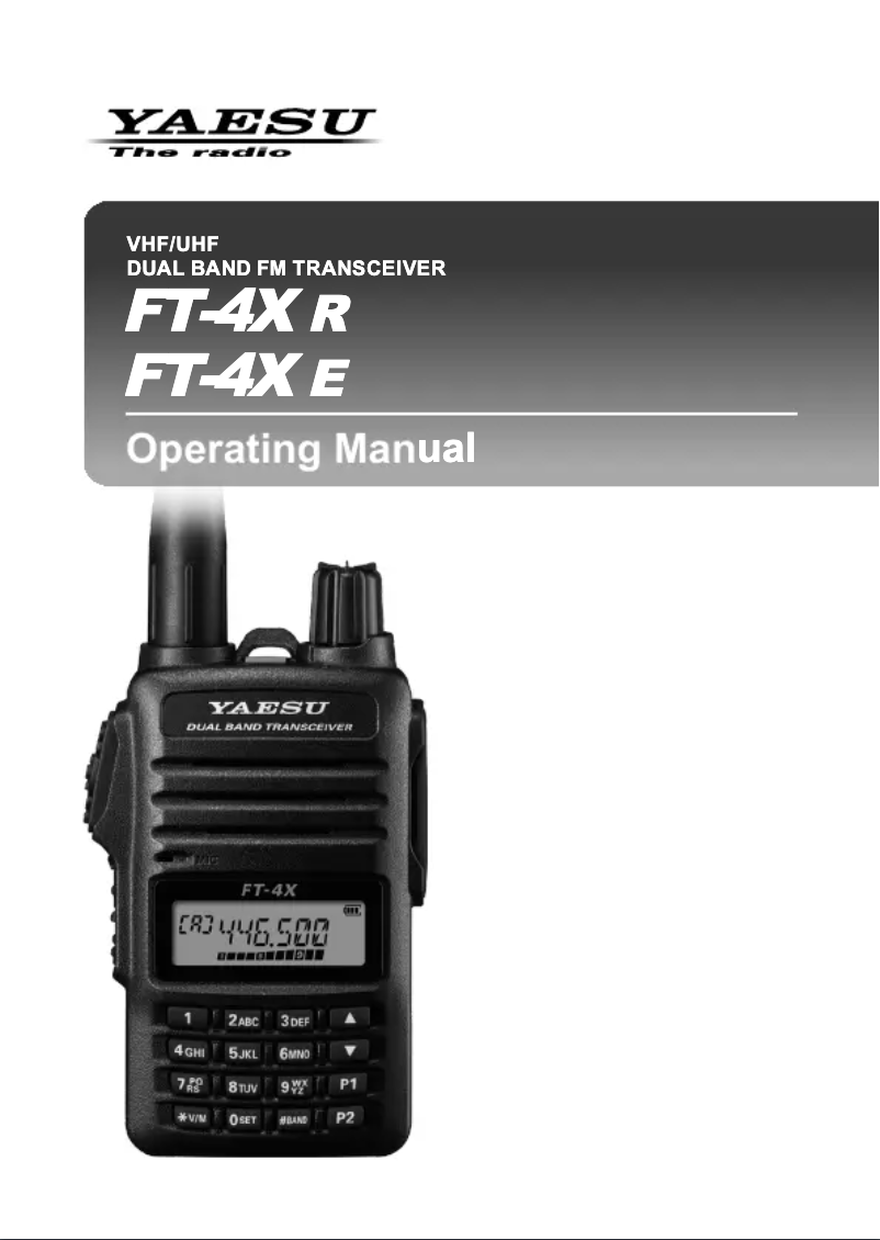 Page 1 de la notice Manuel utilisateur Yaesu FT-4XR