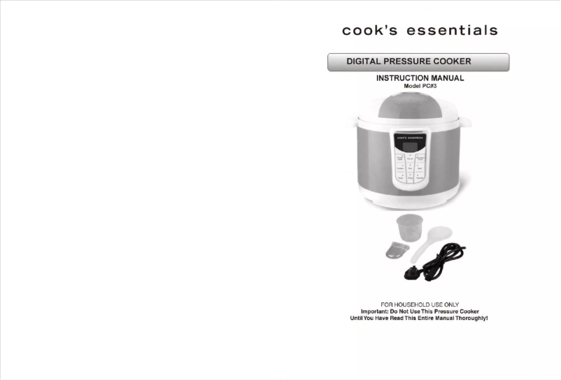 Page n°1 - Manuel utilisateur Cook's essentials PC 3