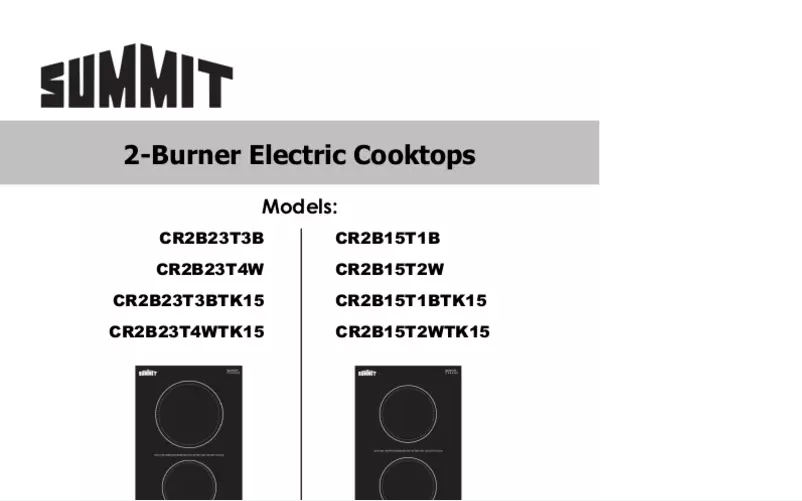 Page 1 de la notice Manuel utilisateur Summit CR2B23T3BTK15