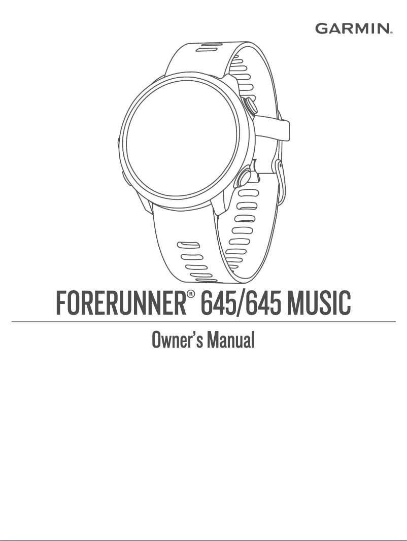 Page 1 de la notice Manuel utilisateur Garmin Forerunner 645 Music