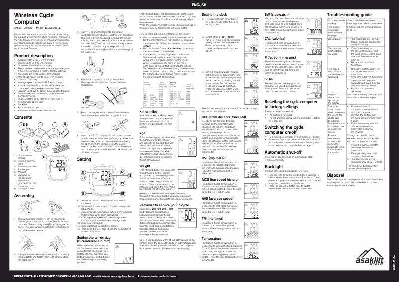 Page 1 de la notice Manuel utilisateur Asaklitt 401-KS20TUL