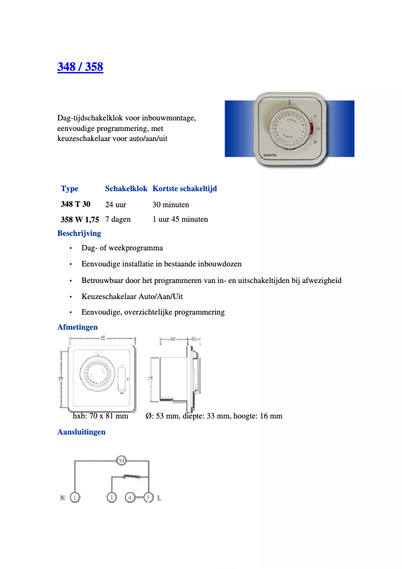 Page n°1 - Manuel utilisateur Suevia 348