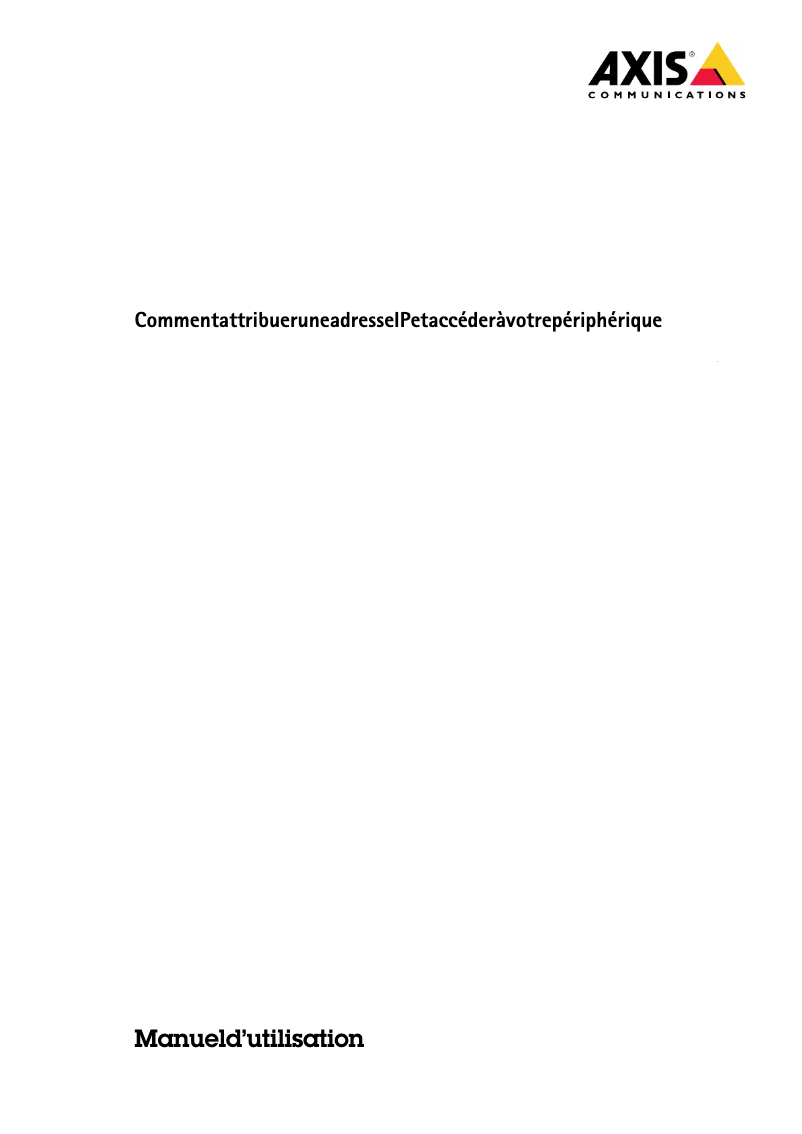 Page n°1 - Manuel utilisateur Axis Q6154-E 50Hz