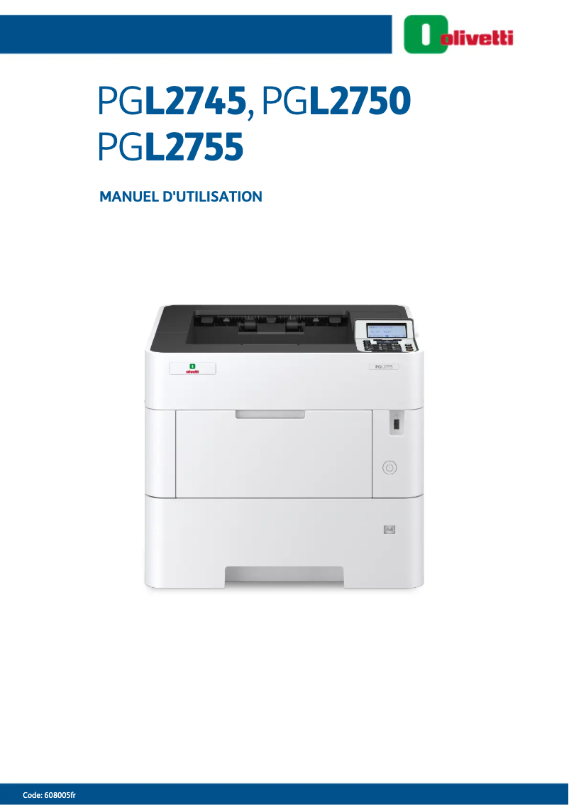 Page 1 de la notice Manuel utilisateur Olivetti PGL2755