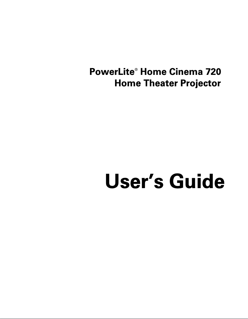 Página 1 del manual Manual de usuario Epson PowerLite Home Cinema 720