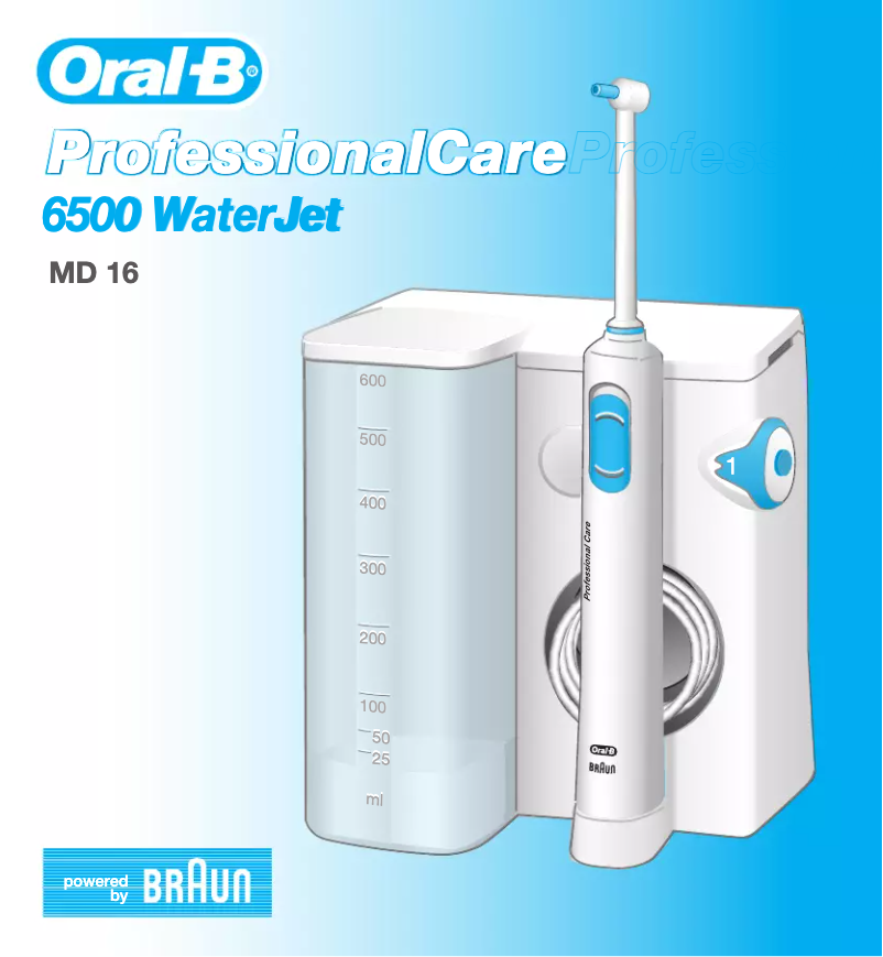 Page 1 de la notice Manuel utilisateur Oral-B ProfessionalCare 6500 WaterJet