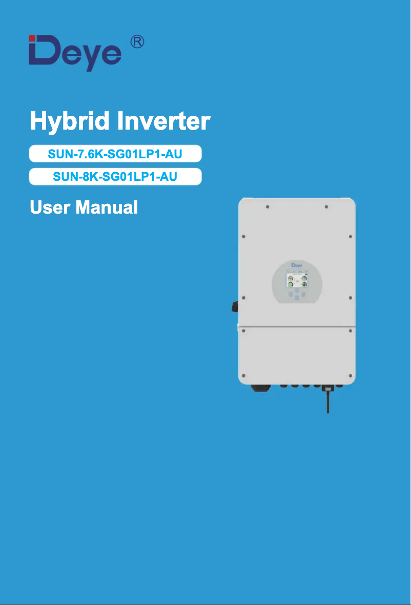 Image de la première page du manuel de l'appareil SUN-8K-SG05LP1-AU
