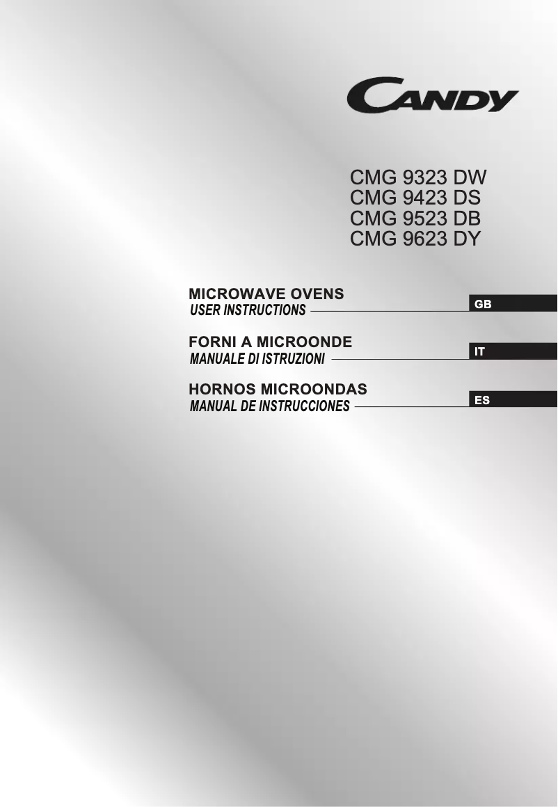 Page 1 de la notice Manuel utilisateur Candy CMG 9523 DB