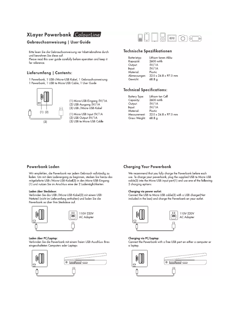 Page n°1 - Manuel utilisateur XLayer Colour Line Black 2.600