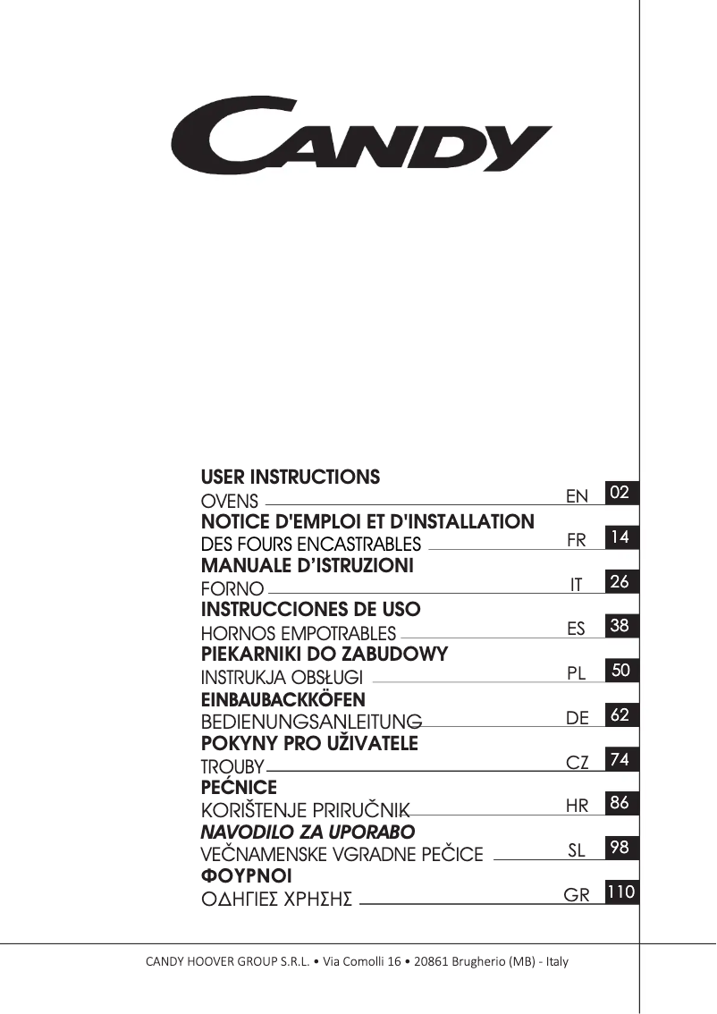 Page 1 de la notice Manuel utilisateur Candy FCT896XS WIFI