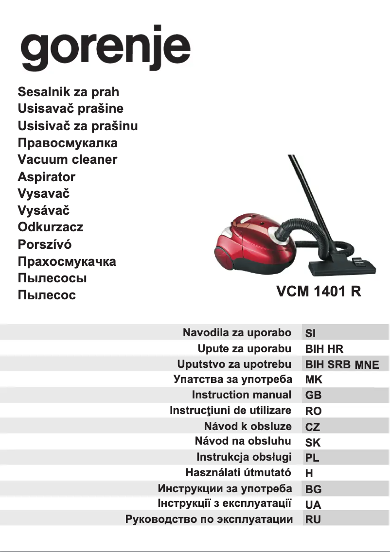 Página 1 del manual Manual de usuario Gorenje VCM1401R