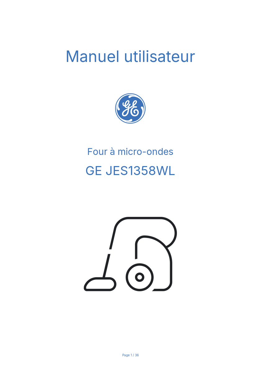 Image de la première page du manuel de l'appareil JES1358WL