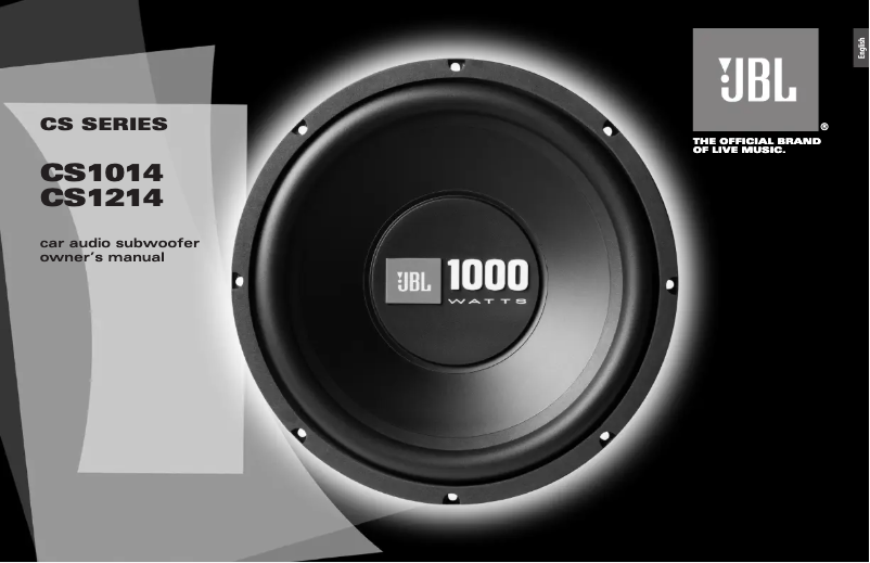 Page n°1 - Manuel utilisateur JBL CS1014
