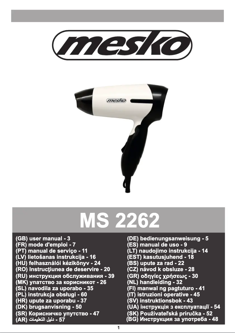Página 1 del manual Manual de usuario Mesko MS 2262
