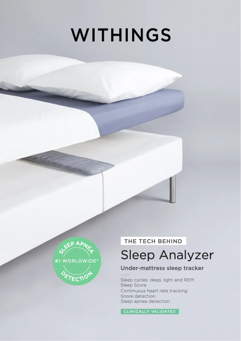 Page 1 de la notice Fiche technique Withings Sleep