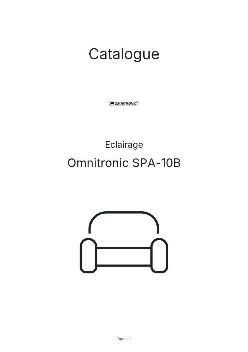 Page n°1 - Catalogue Omnitronic SPA-10B