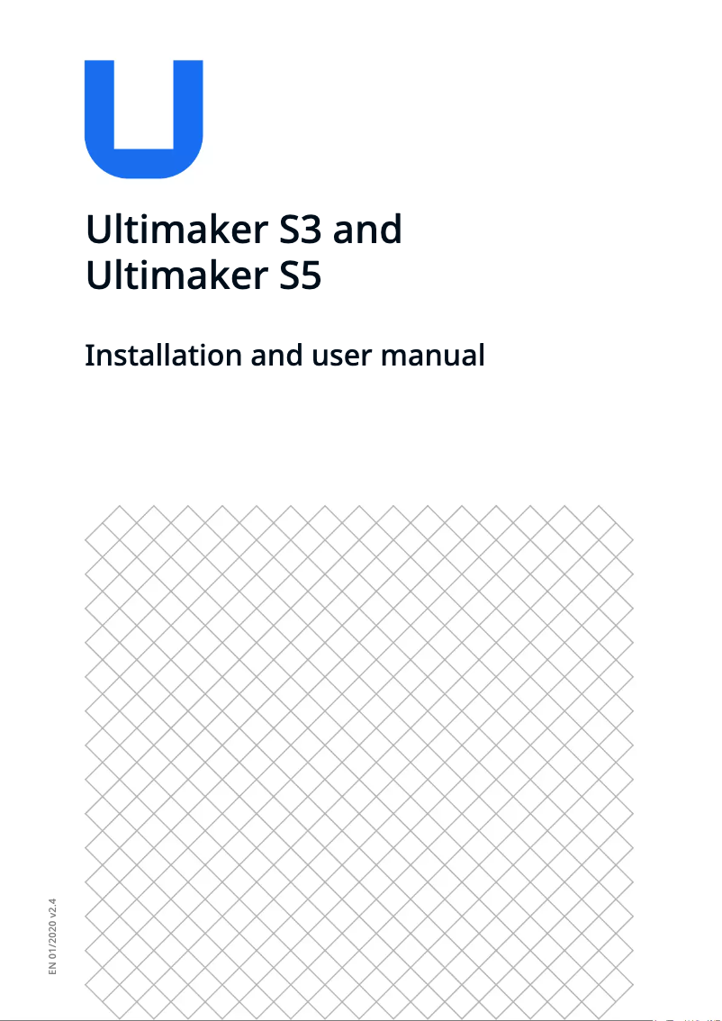 Page 1 de la notice Manuel utilisateur Ultimaker S3