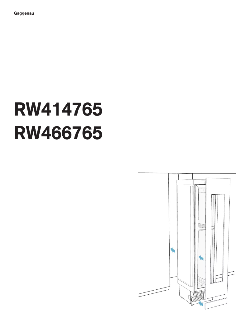 Page 1 of the manual Installation Guide Gaggenau RW414765