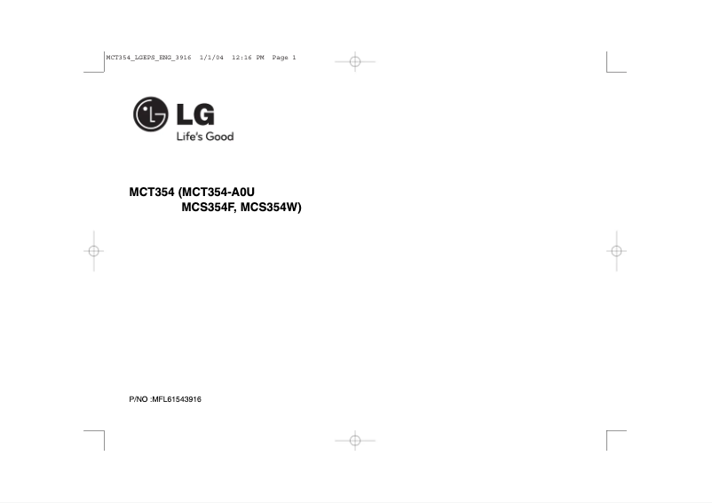 Image de la première page du manuel de l'appareil MCT354