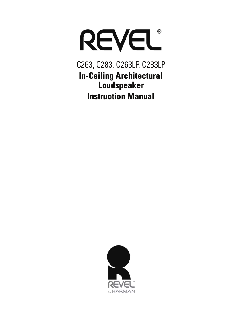 Page n°1 - Manuel utilisateur Revel C263