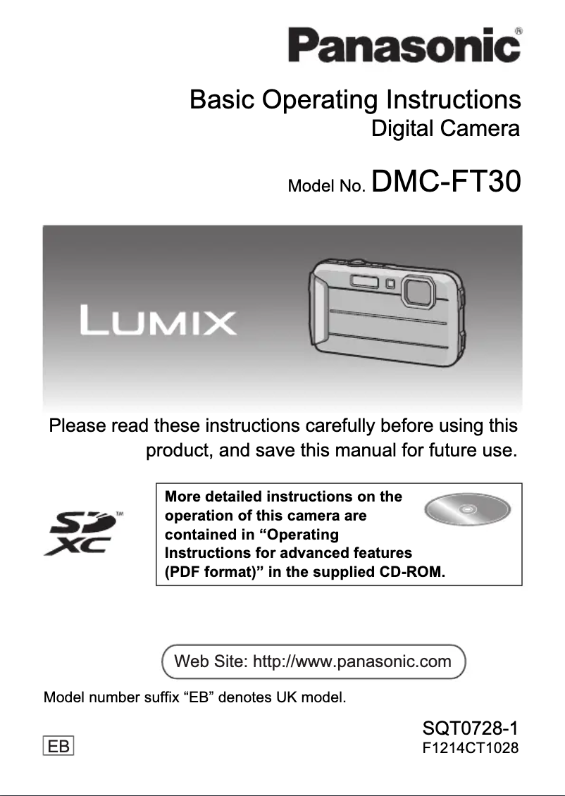 Page n°1 - Guide de démarrage rapide Panasonic Lumix DMC-FT30