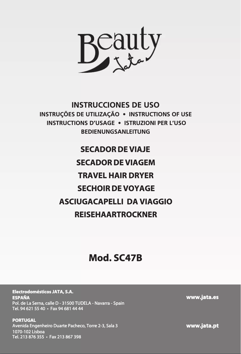 Image de la première page du manuel de l'appareil SC47B