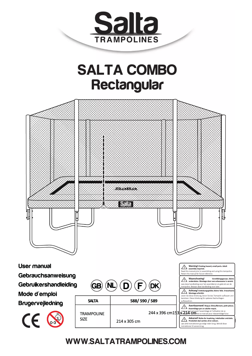 Página 1 del manual Manual de usuario Salta COMBO Rectangular 153 x 214 cm