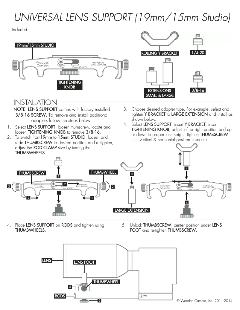 Page n°1 - Manuel utilisateur Wooden Camera 175500
