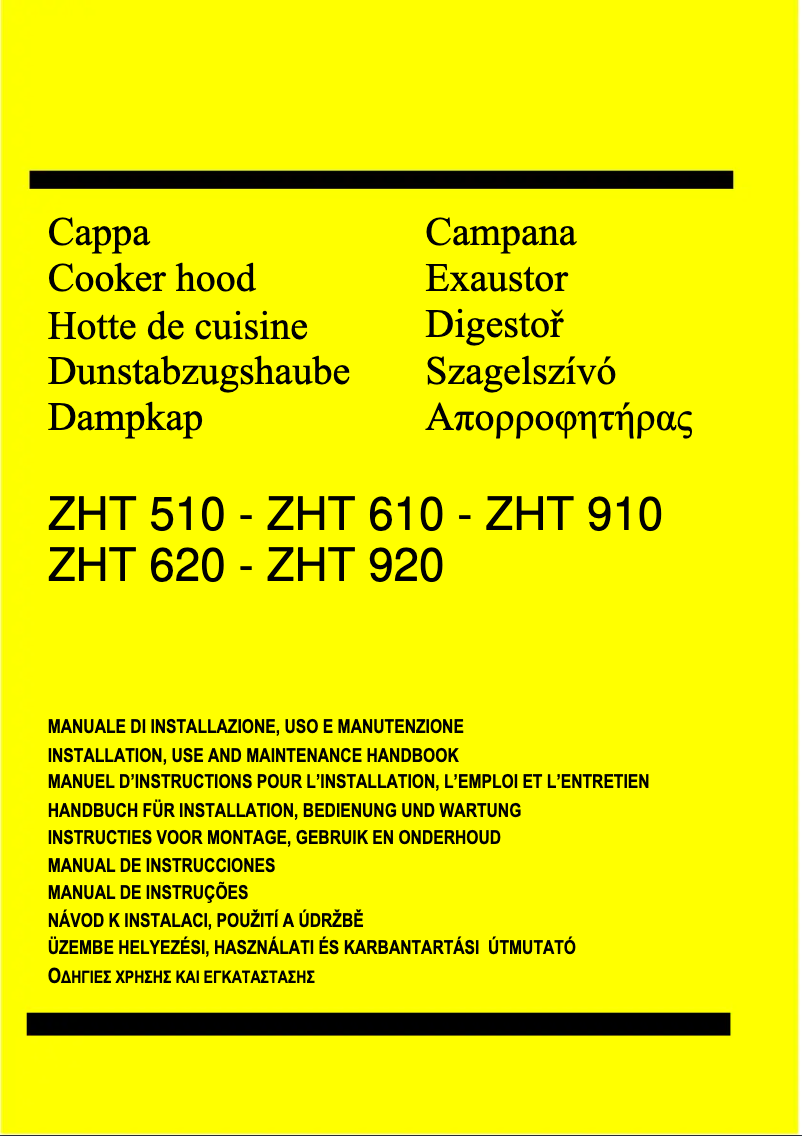 Page 1 de la notice Manuel utilisateur Zanussi ZHT 910