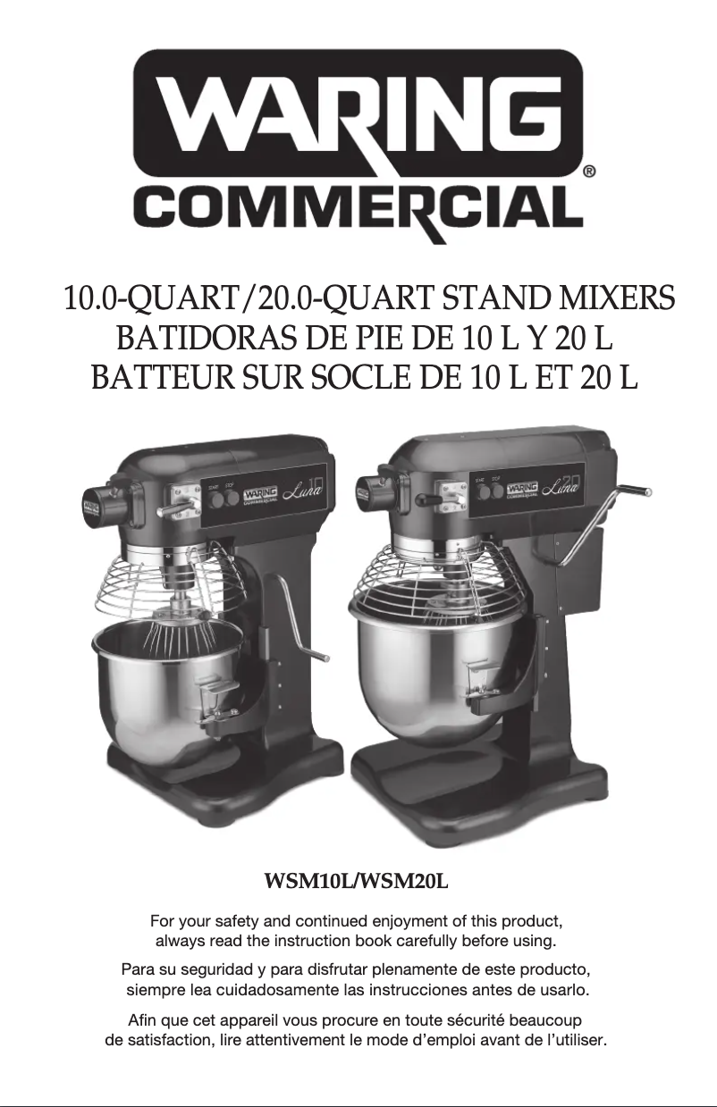 Página 1 del manual Instrucciones / montaje Waring Commercial Luna WSM20L