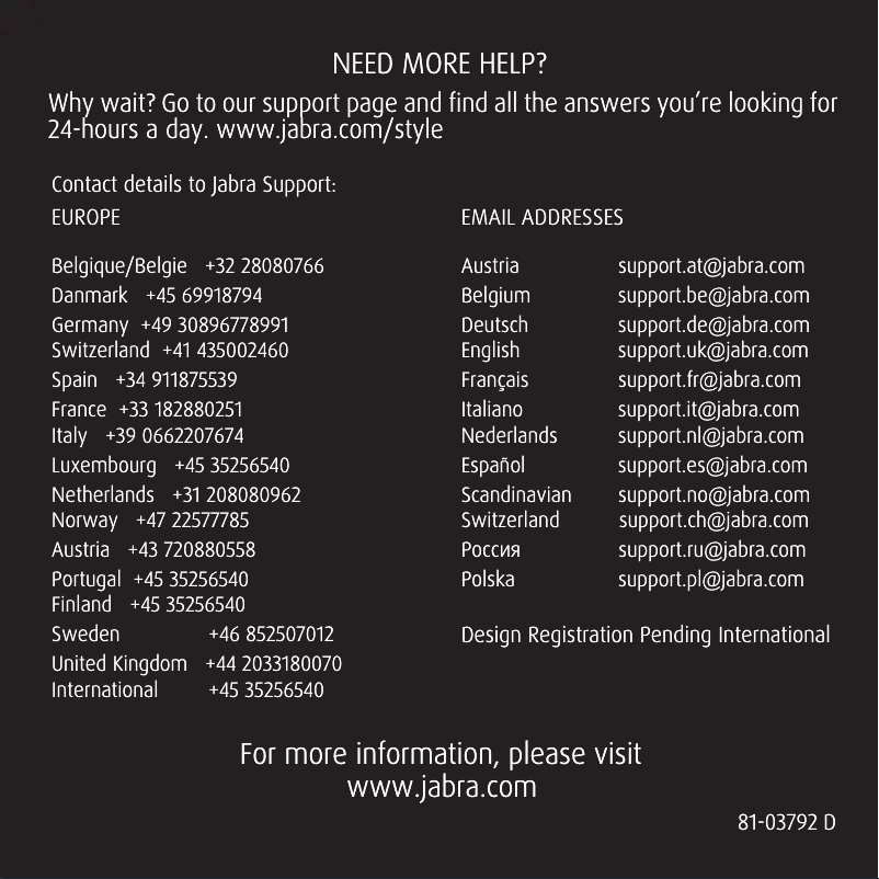 Image de la première page du manuel de l'appareil Style