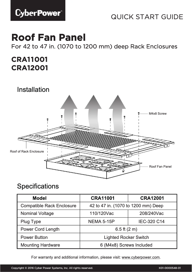Page n°1 - Guide de démarrage rapide CyberPower CRA12001